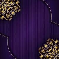 Purple background, with gold mandala ornament vector