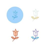 Flower with leaves Vector Icon