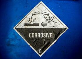 Corrosive material at the acid container photo