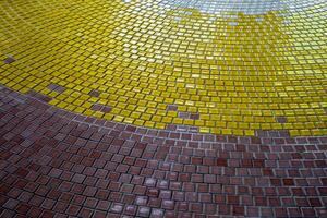 Colorful tiles on the floor of hall photo