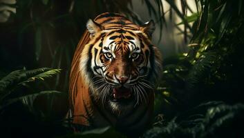 Sumatran tiger Panthera tigris altaica AI Generated photo