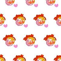 Seamless pattern sleeping cats curled up in a ball vector