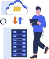 Vector illustration of backup data concept concept