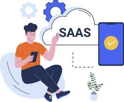 Vector illustration of saas concept