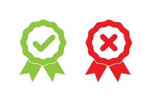 Approved and rejected icon vector