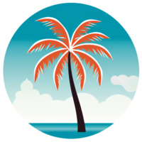 beach coconut tree foldchair ai generate png