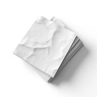 Blank white paper isolated on white background. Generative AI photo