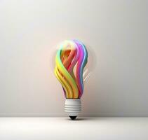 3d light on in the white background. Generative AI photo