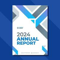 Geometric annual report business flyer template design vector