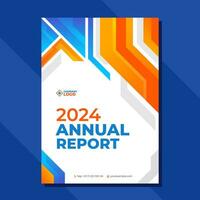 Geometric annual report business flyer template design vector