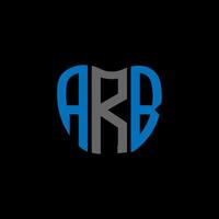 arb letra logo creativo diseño. arb único diseño. vector