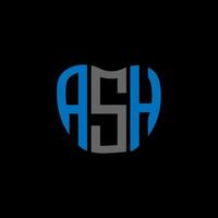 ASH letter logo creative design. ASH unique design. vector