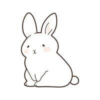 Cute cartoon rabbit. Vector illustration isolated on a white background