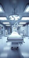 Modern equipment in operating room. Medical devices for neurosurgery. AI Generative photo