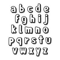 Cute Alphabet Lowercase with Shadow. Lovely letter design for decoration. Vector Illustration about Letter.