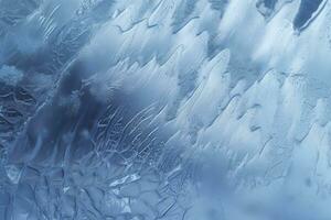 Abstract ice textures on car window in winter. Frosted Glass and Ice. A Textured Look. backgrounds and textures concept. AI Generative photo