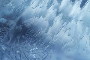 Abstract ice textures on car window in winter. Frosted Glass and Ice. A Textured Look. backgrounds and textures concept. AI Generative photo