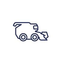 combine harvester line icon on white vector