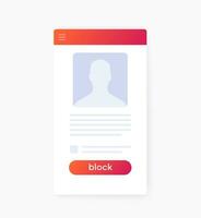 block user vector design with red button