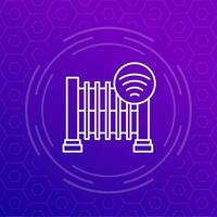 automatic gate icon, line design vector