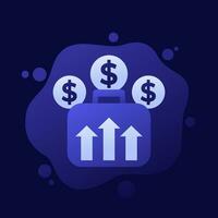 portfolio growth, profit increase icon, vector design