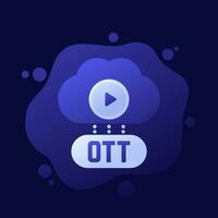 OTT platform icon with a cloud, vector design