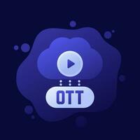 ott plataforma icono con un nube, vector diseño