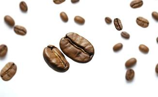 Coffee Bean flying on white background, 3d illustration. Generative AI photo