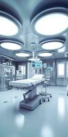 Modern equipment in operating room. Medical devices for neurosurgery. AI Generative photo