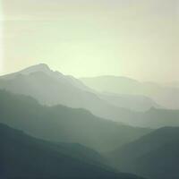 mountain landscape in the pale light of the sun. AI Generative photo