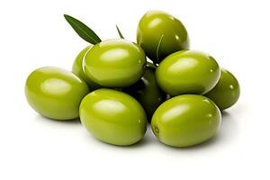Olive fruit isolated on white background AI Generated photo