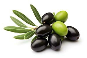 Olive fruit isolated on white background AI Generated photo