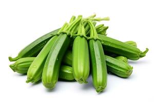 Okra isolated on white background AI Generated photo