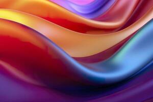 Abstract 3D Render. Colorful Background Design with Soft, Wavy Waves. Modern Abstract Wave Background. AI Generative photo