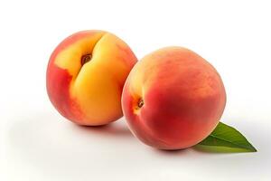 Peach fruit isolated on white background AI Generated photo