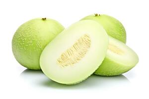 Honeydew Fruit isolated on white background AI Generated photo