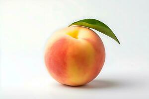 Peach fruit isolated on white background AI Generated photo