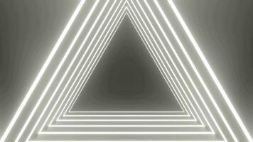 Animated triangular lights run from front to back in the hallway video