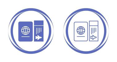 Ticket and Passport Vector Icon