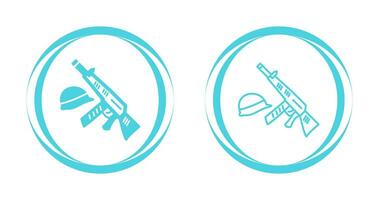 Gun and Helmet Vector Icon