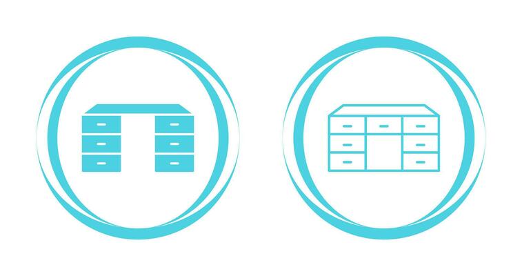 Table with Drawers Vector Icon