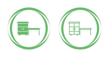Table with Shelves Vector Icon