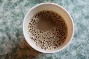 Top view of a cup of coffee photo