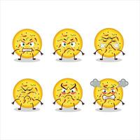 Mexican pizza cartoon character with various angry expressions vector