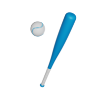 Baseball, bat and ball sport equipment 3D render icon png