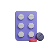 Package with tablets 3D render icon png