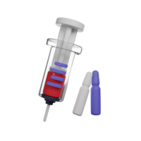 Syringe and ampoules 3D render icon png