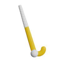 Field hockey, ball and hockey stick 3D render icon png