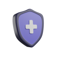 saúde seguro. assistência médica, finança e médico proteger serviço. 3d render ícone png