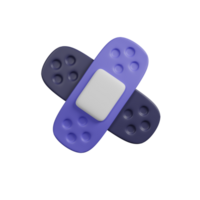 Elastic medical plaster 3D render icon png